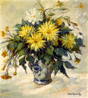 Postkartenmotiv Blumen im Steinkrug von Carl Knauf